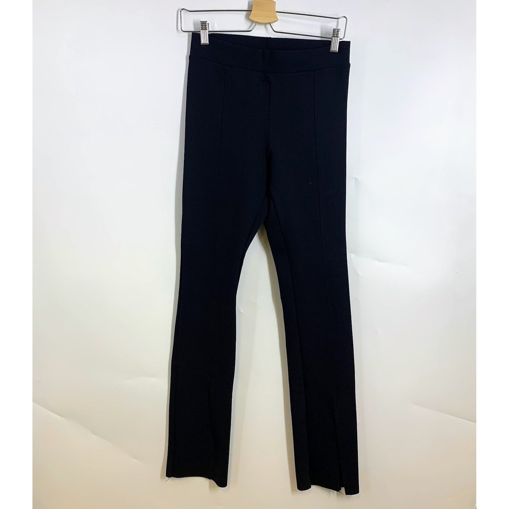 Commando Black Split Hem Flare Pants Womens High Waist Stretch Leggings Size L